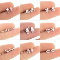 Simple Style Heart Shape Stainless Steel Plating Ear Studs 1 Pair main image 1