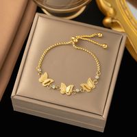 Elegant Streetwear Butterfly Titanium Steel Plating Bracelets sku image 13