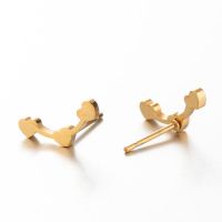 Simple Style Heart Shape Stainless Steel Plating Ear Studs 1 Pair main image 6