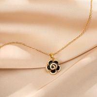 Fashion Bow Knot Titanium Steel Inlay Artificial Gemstones Pendant Necklace 1 Piece sku image 50