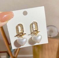 1 Pair Fashion Square Star Bow Knot Alloy Tassel Artificial Pearls Rhinestones Women's Earrings sku image 9