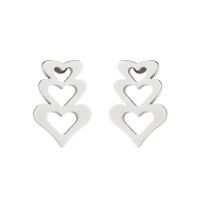 Simple Style Heart Shape Stainless Steel Plating Ear Studs 1 Pair sku image 2