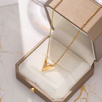 Fashion Bow Knot Titanium Steel Inlay Artificial Gemstones Pendant Necklace 1 Piece sku image 8