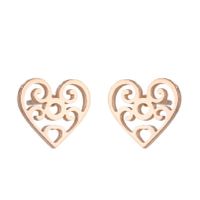 1 Pair Fashion Heart Shape Flower Titanium Steel Plating Ear Studs sku image 14