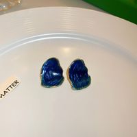 1 Pair Sweet Heart Shape Enamel Resin Copper Drop Earrings Ear Studs sku image 34
