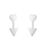1 Pair Fashion Heart Shape Flower Titanium Steel Plating Ear Studs sku image 4