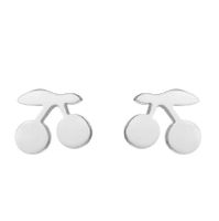 1 Pair Fashion Heart Shape Flower Titanium Steel Plating Ear Studs sku image 7