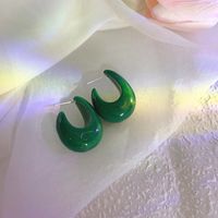 1 Pair Sweet Heart Shape Enamel Resin Copper Drop Earrings Ear Studs sku image 8