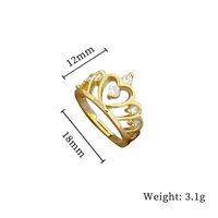Simple Style Crown Brass Plating Rhinestones Pearl Open Ring 1 Piece sku image 41