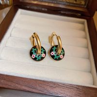 1 Pair Sweet Heart Shape Enamel Resin Copper Drop Earrings Ear Studs sku image 113