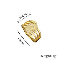 Simple Style Crown Brass Plating Rhinestones Pearl Open Ring 1 Piece sku image 42