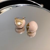 1 Pair Sweet Heart Shape Enamel Resin Copper Drop Earrings Ear Studs sku image 130