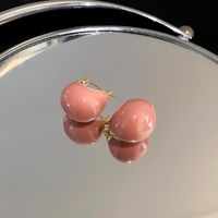 1 Pair Sweet Heart Shape Enamel Resin Copper Drop Earrings Ear Studs sku image 131