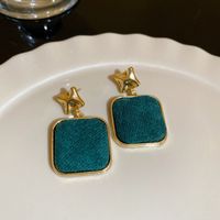 1 Pair Sweet Heart Shape Enamel Resin Copper Drop Earrings Ear Studs sku image 57