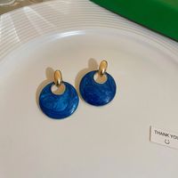1 Pair Sweet Heart Shape Enamel Resin Copper Drop Earrings Ear Studs sku image 68