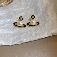 1 Pair Sweet Heart Shape Enamel Resin Copper Drop Earrings Ear Studs sku image 104