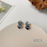 1 Pair Sweet Heart Shape Enamel Resin Copper Drop Earrings Ear Studs sku image 7