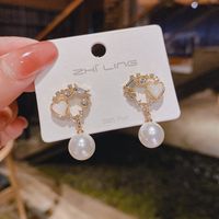 1 Paar Mode Quadrat Stern Bogenknoten Legierung Quaste Künstliche Perlen Strasssteine Frau Ohrringe sku image 74