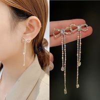 1 Paar Mode Quadrat Stern Bogenknoten Legierung Quaste Künstliche Perlen Strasssteine Frau Ohrringe sku image 116