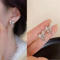 1 Pair Fashion Square Star Bow Knot Alloy Tassel Artificial Pearls Rhinestones Women's Earrings sku image 56
