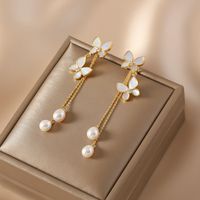 1 Pair Fashion Square Star Bow Knot Alloy Tassel Artificial Pearls Rhinestones Women's Earrings sku image 105