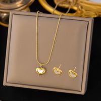 304 Stainless Steel 18K Gold Plated Retro Plating Flower Acrylic Artificial Rhinestones Resin Earrings Necklace sku image 4