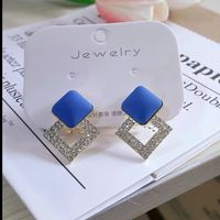 1 Pair Fashion Square Star Bow Knot Alloy Tassel Artificial Pearls Rhinestones Women's Earrings sku image 19