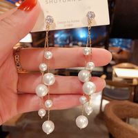 1 Pair Fashion Square Star Bow Knot Alloy Tassel Artificial Pearls Rhinestones Women's Earrings sku image 94