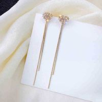 1 Pair Fashion Square Star Bow Knot Alloy Tassel Artificial Pearls Rhinestones Women's Earrings sku image 22