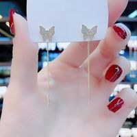 1 Pair Fashion Square Star Bow Knot Alloy Tassel Artificial Pearls Rhinestones Women's Earrings sku image 12