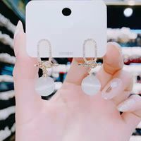 1 Pair Fashion Square Star Bow Knot Alloy Tassel Artificial Pearls Rhinestones Women's Earrings sku image 31