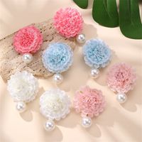 1 Paire Mignon Dame Sucré Fleur Chiffon Boucles D'oreilles main image 7