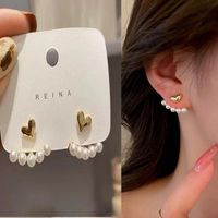 1 Pair Fashion Square Star Bow Knot Alloy Tassel Artificial Pearls Rhinestones Women's Earrings sku image 5