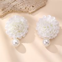 1 Paire Mignon Dame Sucré Fleur Chiffon Boucles D'oreilles main image 3