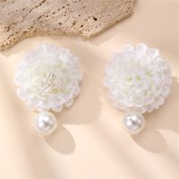 1 Pair Cute Lady Sweet Flower Cloth Drop Earrings sku image 1