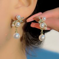 1 Pair Fashion Square Star Bow Knot Alloy Tassel Artificial Pearls Rhinestones Women's Earrings sku image 51
