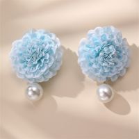 1 Pair Cute Lady Sweet Flower Cloth Drop Earrings sku image 3