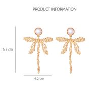 1 Paar Elegant Bogenknoten Zinklegierung Künstliche Perlen Tropfenohrringe main image 2