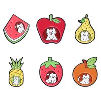 Cartoon Style Cute Fruit Cat Alloy Stamping Stoving Varnish Women's Brooches main image 6