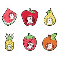 Cartoon Style Pear Apple Watermelon Alloy Stoving Varnish Unisex Brooches main image 3