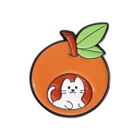 Cartoon-Stil Süß Frucht Katze Legierung Stempeln Einbrennlack Frau Broschen sku image 6