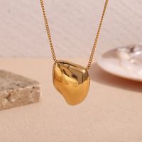 304 Stainless Steel 18K Gold Plated Vintage Style Simple Style Classic Style Plating Irregular Solid Color Pendant Necklace main image 3