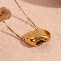 304 Stainless Steel 18K Gold Plated Vintage Style Simple Style Classic Style Plating Irregular Solid Color Pendant Necklace main image 4