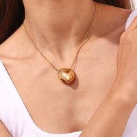 304 Stainless Steel 18K Gold Plated Vintage Style Simple Style Classic Style Plating Irregular Solid Color Pendant Necklace main image 5