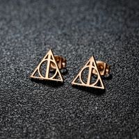 1 Pair Simple Style Classic Style Geometric Polishing Plating 304 Stainless Steel 18K Gold Plated Ear Studs sku image 17