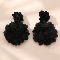1 Pair Exaggerated Novelty Modern Style Flower Alloy Cloth Drop Earrings main image 1