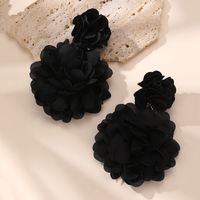 1 Pair Exaggerated Novelty Modern Style Flower Alloy Cloth Drop Earrings main image 4