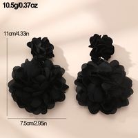 1 Pair Exaggerated Novelty Modern Style Flower Alloy Cloth Drop Earrings main image 2