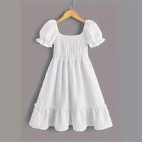 Princesse Couleur Unie Coton Filles Robes sku image 2