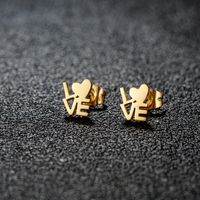 1 Pair Simple Style Classic Style Geometric Polishing Plating 304 Stainless Steel 18K Gold Plated Ear Studs sku image 25
